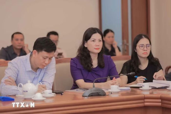 Lãnh đạo, cán bộ phụ trách tài chính và kế toán của các đơn vị thuộc Thông tấn xã tham dự buổi tập huấn. (Ảnh: Phan Phương/TTXVN)
