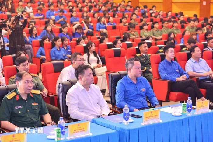 Các đại biểu tham dự Lễ trao giải Cuộc thi Chính luận về bảo vệ nền tảng tư tưởng của Đảng trong đoàn viên, thanh thiếu niên lần thứ Hai, năm 2026. (Ảnh: Minh Đức/TTXVN)