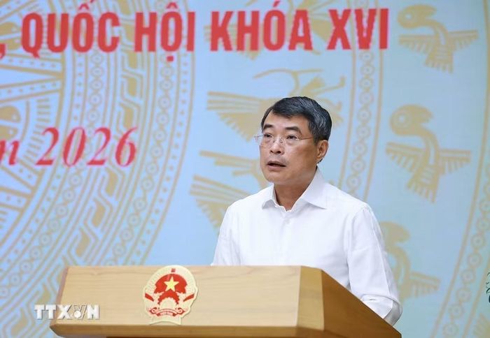Ủy viên Bộ Chính trị, Bí thư Đảng ủy Chính phủ, Thủ tướng Chính phủ Lê Minh Hưng phát biểu khai mạc Hội nghị Ban Thường vụ Đảng ủy Chính phủ và Ban Thường vụ Đảng ủy Quốc hội. (Ảnh: Dương Giang/TTXVN)