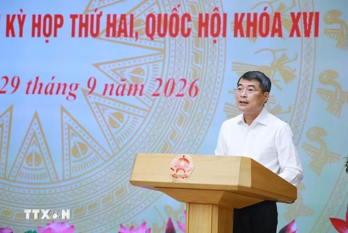 Ủy viên Bộ Chính trị, Bí thư Đảng ủy Chính phủ, Thủ tướng Chính phủ Lê Minh Hưng phát biểu khai mạc Hội nghị Ban Thường vụ Đảng ủy Chính phủ và Ban Thường vụ Đảng ủy Quốc hội. (Ảnh: Dương Giang/TTXVN)