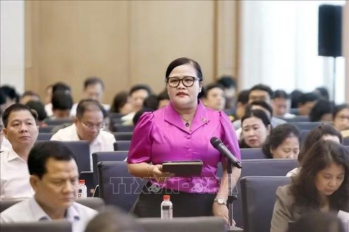 Đại biểu Quốc hội TP Huế Nguyễn Thị Sửu phát biểu. Ảnh: Doãn Tấn/TTXVN