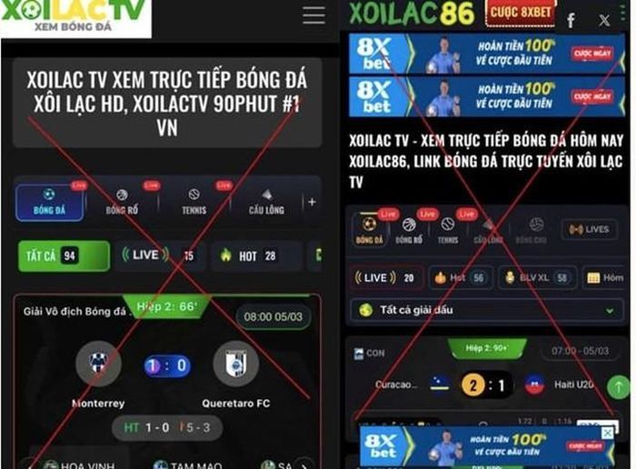 Vừa qua cơ quan chức năng đã triệt phá đường dây vận hành website phát lậu Xôi Lạc TV (Ảnh: Công an cung cấp).