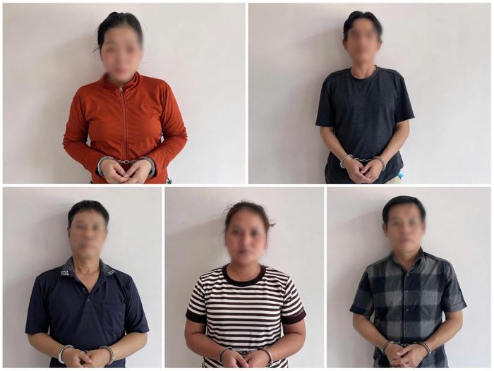 Các đối tượng trong đường dây lừa đảo.