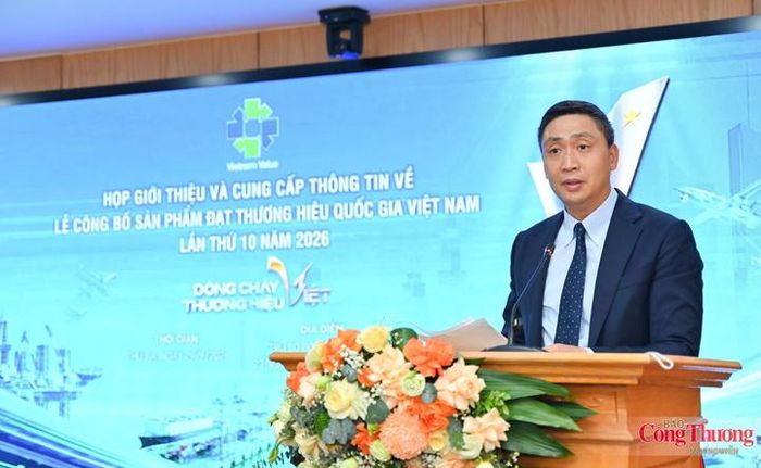 Ông Hoàng Minh Chiến - Phó Cục trưởng Cục Xúc tiến thương mại sơ lược quá trình triển khai kỳ xét chọn sản phẩm đạt Thương hiệu quốc gia Việt Nam năm 2026.