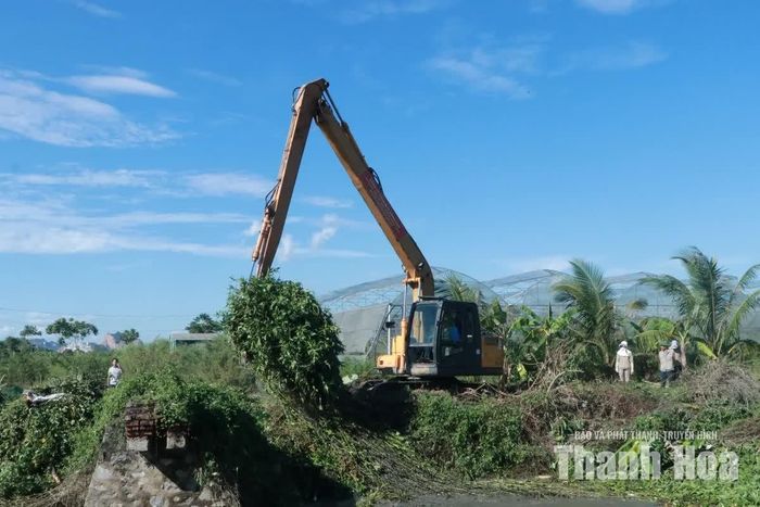 Trước thực tế này, thực hiện chỉ đạo của Chủ tịch UBND tỉnh Thanh Hóa và để bảo đảm nhiệm vụ phục vụ sản xuất, từ ngày 20/9, Công ty TNHH MTV Sông Chu đã ra quân khơi thông dòng chảy.