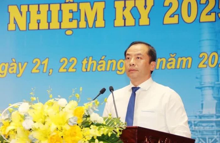 Phó Chủ tịch Ủy ban MTTQ tỉnh, Chủ tịch LĐLĐ tỉnh Lương Trọng Thành phát biểu tại Đại hội Công đoàn tỉnh Thanh Hóa lần thứ XXI, nhiệm kỳ 2025-2030. Ảnh: Thanh Huê