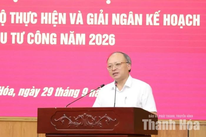 Giám đốc Sở Tài chính Lê Trọng Thụ phát biểu tại hội nghị.