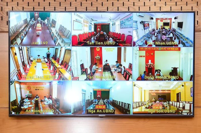 Hội nghị được kết nối đến các xã, phường trên địa bàn tỉnh. Ảnh: Hoàng Đông