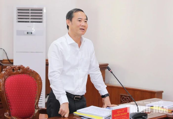 Đồng chí Nguyễn Thái Học, Phó Bí thư Đảng ủy MTTQ, các đoàn thể Trung ương, Phó Trưởng Đoàn kiểm tra, giám sát 224 phát biểu tại buổi làm việc.