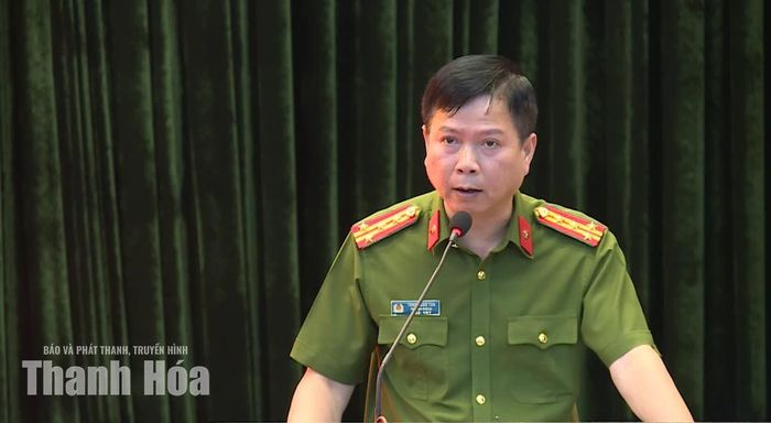 Lãnh đạo Phòng Cảnh sát PCCC và CNCH phát biểu tại hội nghị
