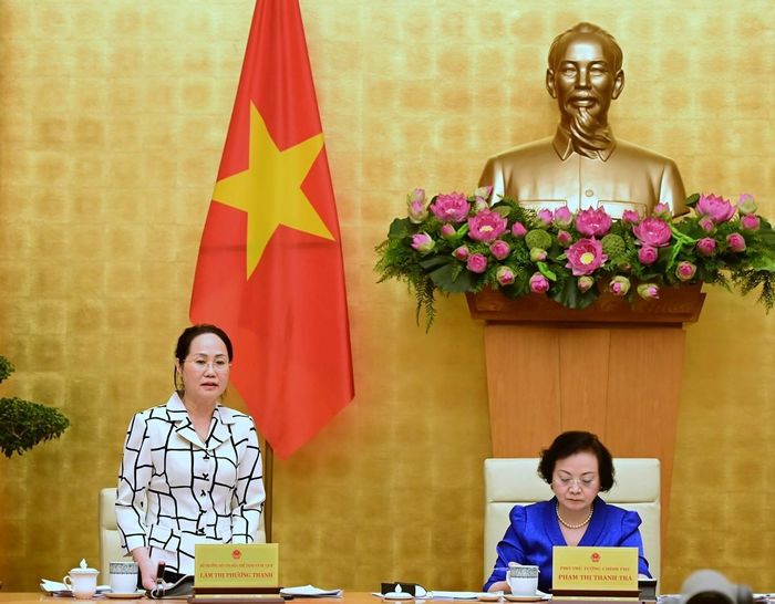 Bộ trưởng Bộ Văn hoá, Thể thao và Du lịch Lâm Thị Phương Thanh, Phó Trưởng Ban Chỉ đạo, phát biểu tại Phiên họp. Ảnh: Cục Du lịch Quốc gia Việt Nam
