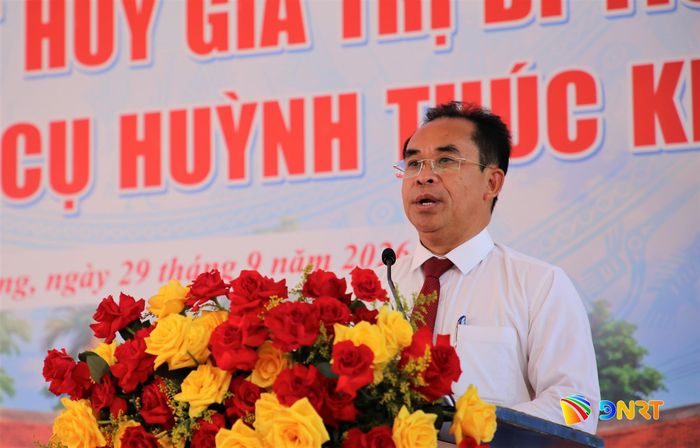 Phó Chủ tịch UBND thành phố Trần Anh Tuấn phát biểu tại lễ khánh thành. Ảnh: ALĂNG NGƯỚC