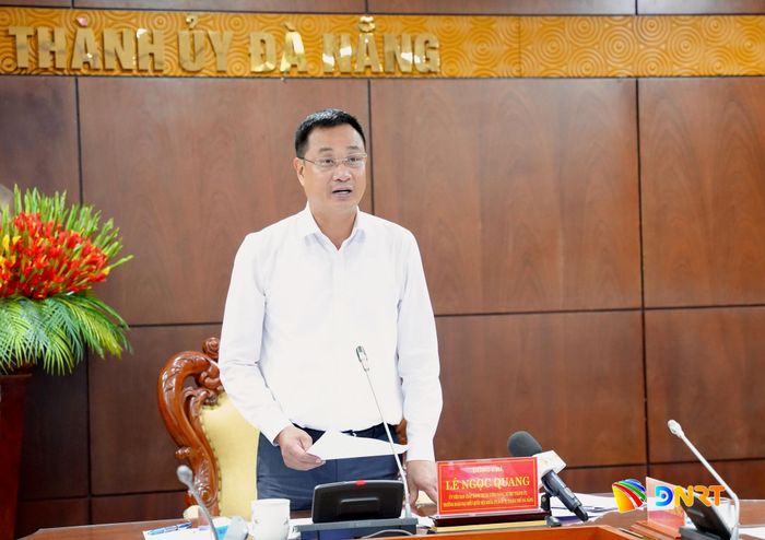 Bí thư Thành ủy Lê Ngọc Quang phát biểu kết luận tại buổi làm việc. Ảnh: T.CÔNG