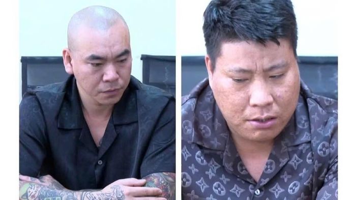 Các đối tượng tại cơ quan Công an.