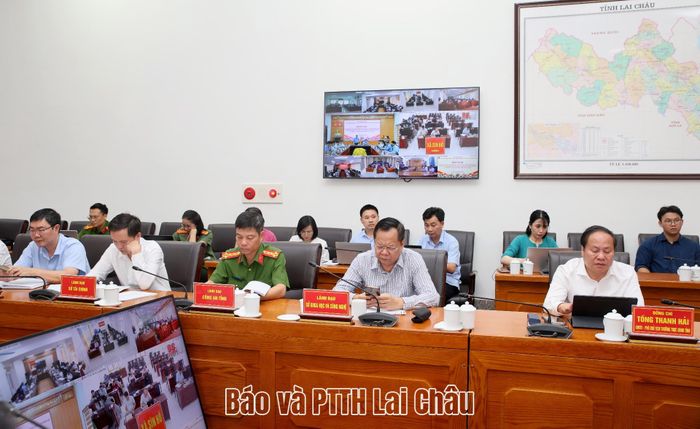 Các đại biểu dự hội nghị tại điểm cầu tỉnh. 