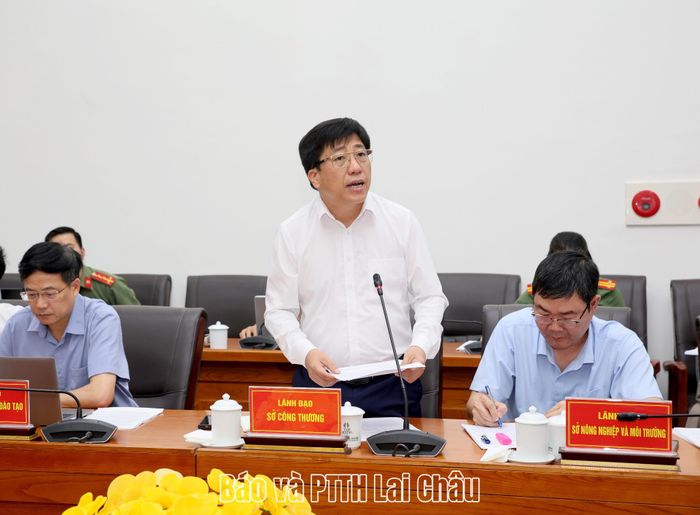 Lãnh đạo Sở Công thương phát biểu tại hội nghị. 
