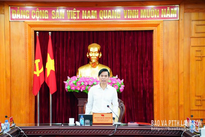 Đồng chí Hoàng Quốc Khánh, Ủy viên Trung ương Đảng, Bí thư Tỉnh ủy, Trưởng BCĐ về phát triển KHCN, ĐMST, CĐS tỉnh kết luận tại hội nghị