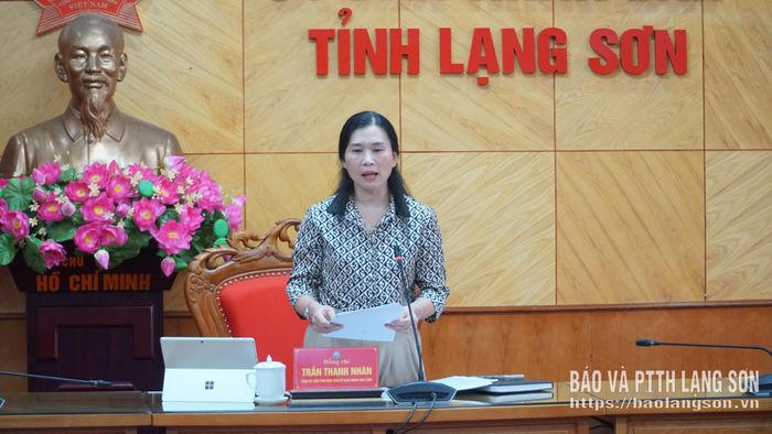 Đồng chí Trần Thanh Nhàn, Phó Chủ tịch UBND tỉnh phát biểu tại cuộc họp