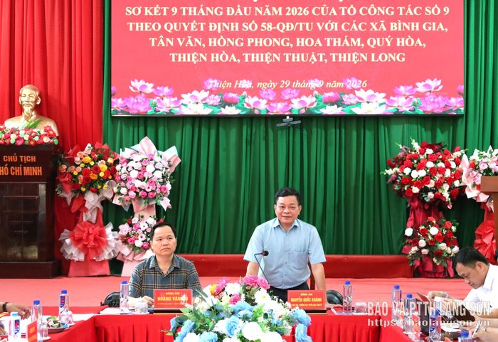 Đồng chí Nguyễn Quốc Khánh, Ủy viên Ban Thường vụ Tỉnh ủy, Trưởng Ban Tuyên giáo Tỉnh ủy phát biểu kết luận hội nghị