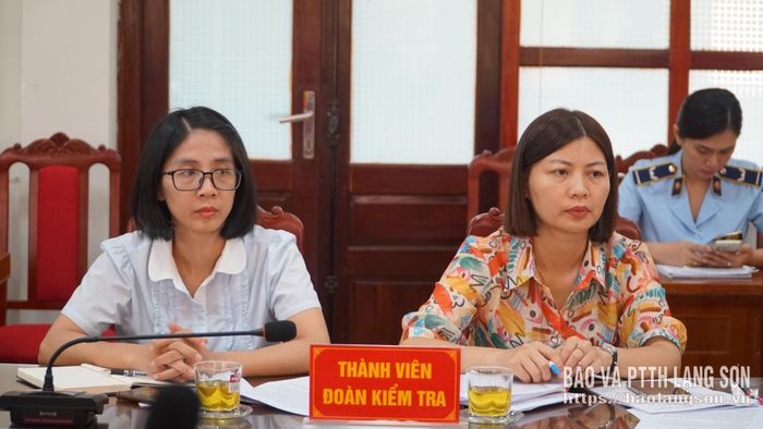 Các thành viên đoàn kiểm tra tham dự cuộc làm việc