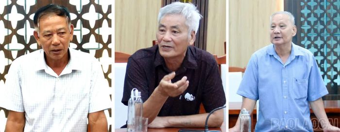 Đại diện Tổ dân phố số 5, ông Nguyễn Thành Đô và ông Nguyễn Văn Sỹ phát biểu ý kiến tại hội nghị.