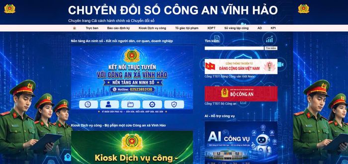 Chuyên trang chuyển đổi số Công an xã Vĩnh Hảo
