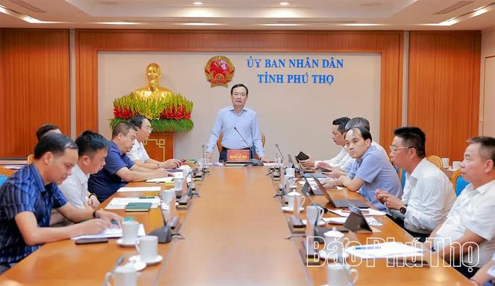 Các đại biểu tham dự hội nghị tại điểm cầu tỉnh Phú Thọ.