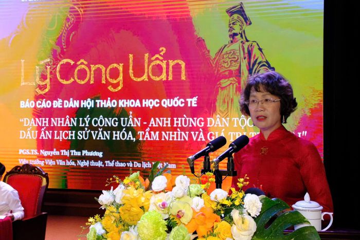 PGS.TS Nguyễn Thị Thu Phương, Viện trưởng Viện Văn hóa, Nghệ thuật, Thể thao và Du lịch Việt Nam phát biểu tại hội thảo (Ảnh: Anh Tuấn).