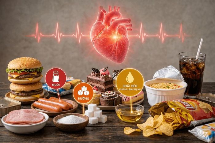 Để “bảo vệ trái tim khỏe mạnh”, cần thay đổi thói quen tiêu thụ quá nhiều muối, thực phẩm siêu chế biến, thức ăn nhanh và đồ uống có đường.