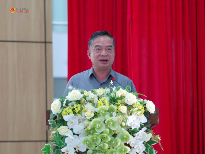 Giám đốc Công an tỉnh Khánh Hòa,Thiếu tướng Nguyễn Hữu Phước phát biểu tại buổi tiếp xúc