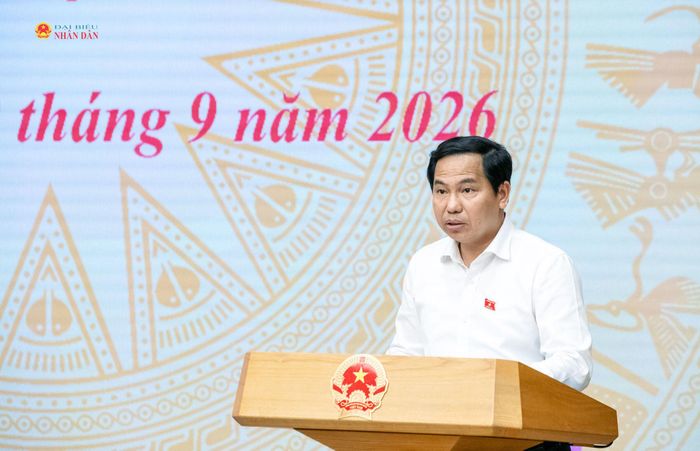 Phó Bí thư Đảng ủy Quốc hội, Tổng Thư ký Quốc hội, Chủ nhiệm Văn phòng Quốc hội Lê Quang Mạnh phát biểu
