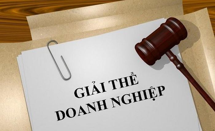 Mẫu thông báo về việc giải thể doanh nghiệp và hướng dẫn. Ảnh: MH