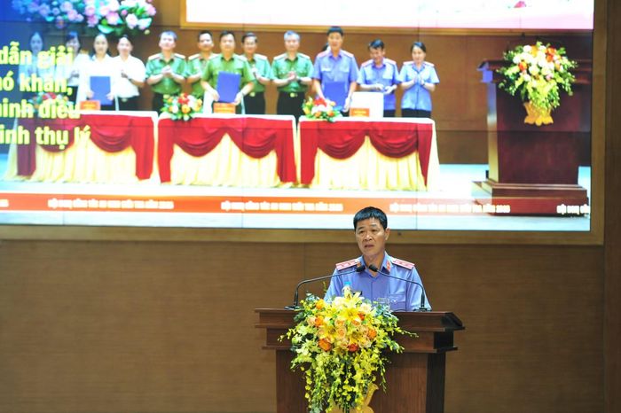 Công an các địa phương, các đơn vị phối hợp tham luận tại hội nghị.