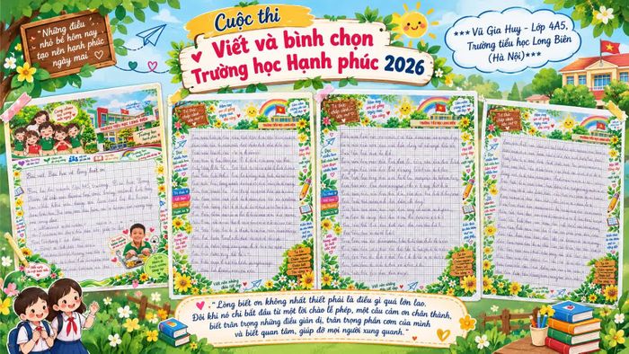 Bài thi "Bài học về lòng biết ơn" được đăng tải trên Diễn đàn trẻ em Việt Nam.