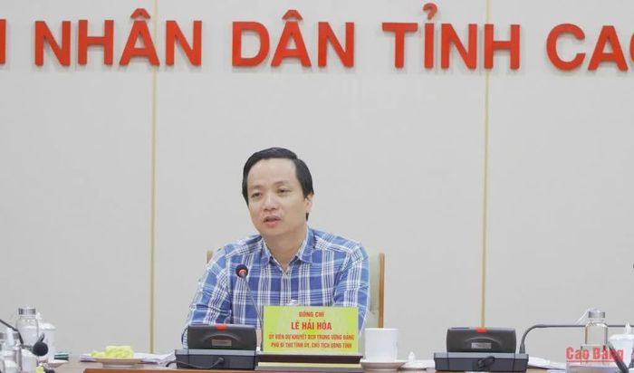 Bí thư Đảng ủy, Chủ tịch UBND tỉnh Lê Hải Hòa kết luận hội nghị.