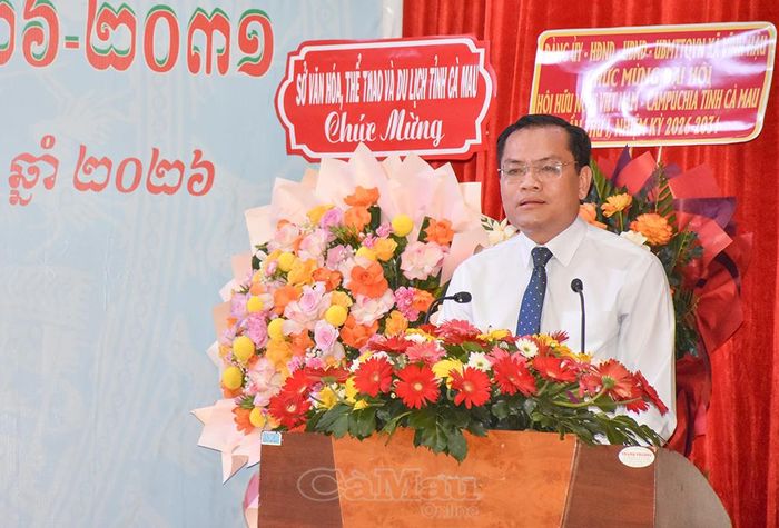 Phó Chủ tịch UBND tỉnh Ngô Vũ Thăng phát biểu tại đại hội.