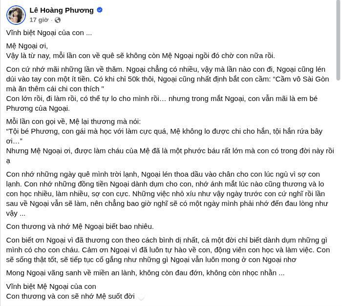 Bài đăng của Lê Hoàng Phương. Ảnh: FBNV