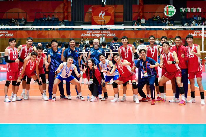 Bóng chuyền nam Việt Nam chia tay vòng bảng ASIAD 2026 bằng chiến thắng. Ảnh: VFV
