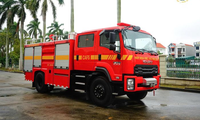 Xe chữa cháy CAFS công nghệ bọt khí nén do Hiệp Hòa Group sản xuất. Ảnh: PV