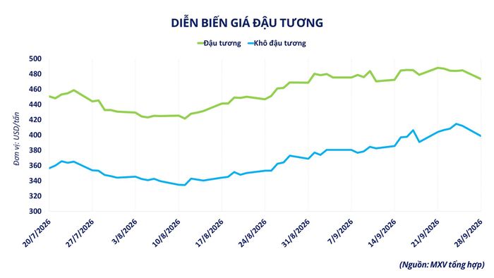 Diễn biến giá đậu tương. Nguồn: MXV