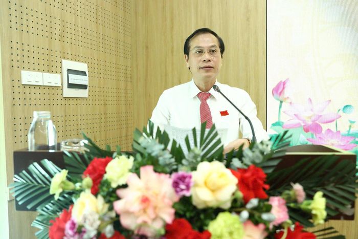 Phó Bí thư Thường trực Đảng ủy, Chủ tịch HĐND xã Sơn Đồng Nguyễn Đăng Sơn phát biểu bế mạc. Ảnh: NS