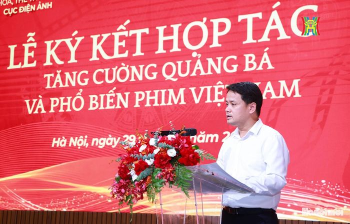 Cục trưởng Cục Điện ảnh Đặng Trần Cường nhấn mạnh, sự hợp tác lần này là bước đi quan trọng đầu tiên trong quá trình phối hợp giữa hai bên, góp phần xây dựng thị trường phim chuyên nghiệp tại Việt Nam. Ảnh: BTC