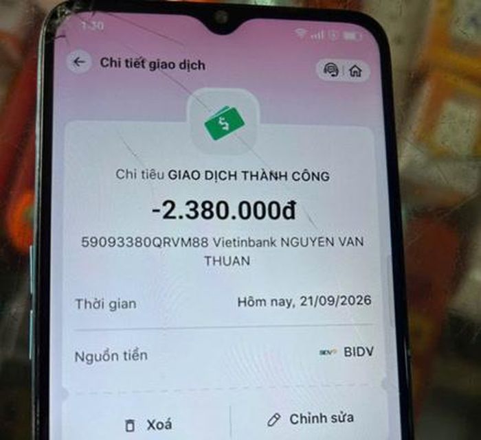 Hóa đơn chuyển khoản giả được các đối tượng sử dụng. Ảnh: CACC