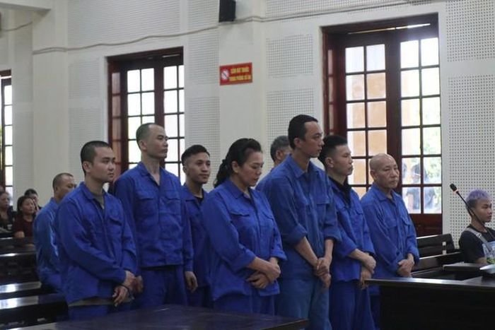 Các bị cáo tại phiên tòa. Ảnh: D.Q.