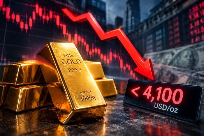Giá vàng giảm mạnh sáng 29/9 (ảnh AI).