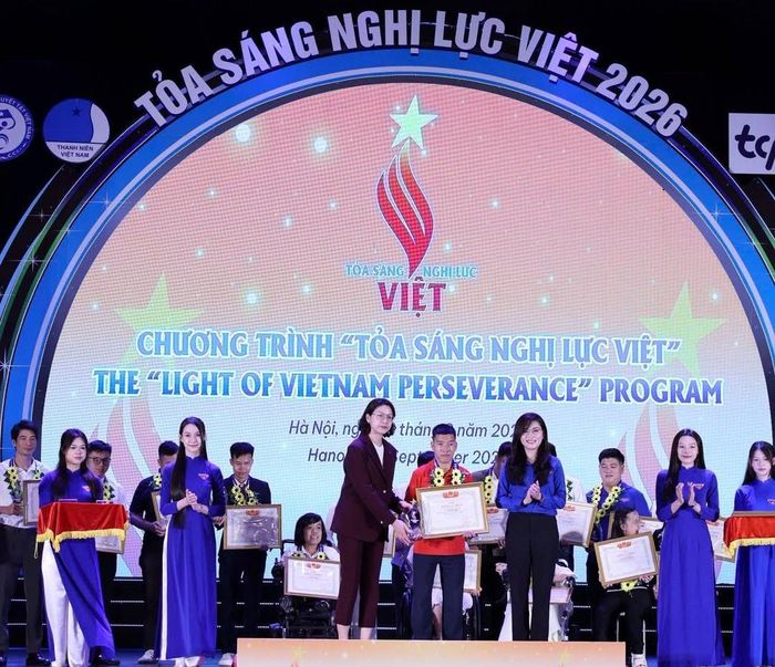 Hoàng Kim Vị là một trong 26 thanh niên tiêu biểu nhận giải thưởng “Tỏa sáng nghị lực Việt” năm 2026 do T.Ư Hội Liên hiệp Thanh niên Việt Nam trao tặng. Ảnh: NVCC