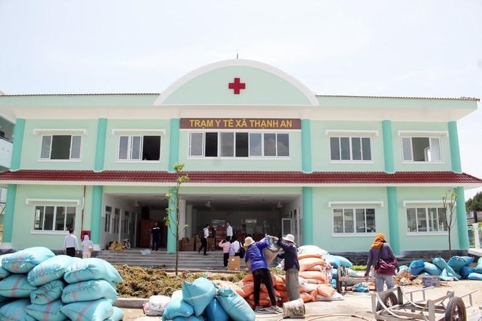 Trạm y tế xã đảo Thạnh An mới đang gấp rút hoàn thiện để đưa vào hoạt động, dự kiến trong tháng 10/2026. Ảnh: Mimosa