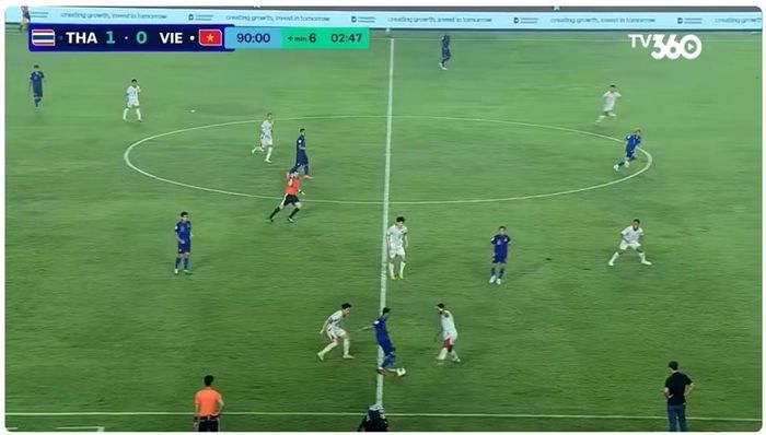 Tình huống của ĐT Thái Lan. Ảnh: TV360.