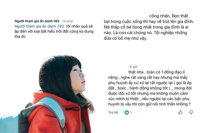 Cùng với sự đổ bộ của phụ huynh là sự xuất hiện của những bình luận chỉ trích nặng nề những bạn trẻ chia sẻ chuyện mâu thuẫn với bố mẹ.