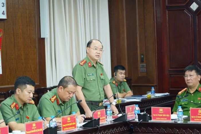 Lãnh đạo Phòng An ninh chính trị nội bộ phát biểu tại Hội nghị